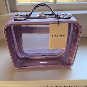 Calpak Large Lavender Clear Cosmetic Bag